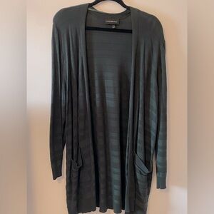 Lane Bryant Long Cardigan - green strips 18/20